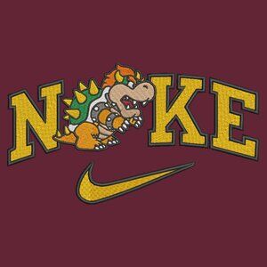 Nike Mario Bros Bowser Embroidered Adult Unisex Crewneck Sweatshirt Cozy Gamer